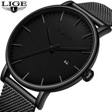 2020 LIGE Casual Fashion Mens For Watches Top Brand Luxury Ultra-thin Dial Men Waterproof Quartz Watch Relogio Masculino + Box 2024 - buy cheap