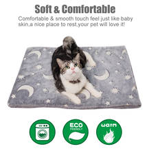 New Cute Cat Bed Mats Soft Flannel Fleece Warm Glow Dark Blanket Mat Blanket Sleeping Beds Cover Mat For Small Medium Dogs Cat 2024 - buy cheap