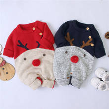 Christmas Winter Newborn Baby Girl Knitted Romper Jumpsuit Overall Sweater Warm Fall Autumn Wool Xmas Clothes 2024 - buy cheap