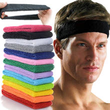 Unisex Sport Cotton Sweatband Headband for Men Women Yoga Hairband Gym Stretch Head Bands Strong Elastic Fitness Basketball Band 2024 - купить недорого
