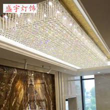 Rectangular led ceiling chandelier bedroom living room hotel lobby non-standard engineering crystal lamps customization 2024 - buy cheap