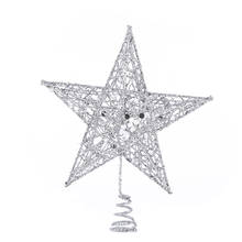 Estrela decorativa de ferro de cinco pontas, 15cm, superior com lantejoulas, vertical, estrela de cinco pontas, decoração para natal 2024 - compre barato