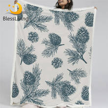Пушистое одеяло blesslife из СОСНОВЫХ ШИШЕК, зеленые натуральные одеяла для кровати Pinecone, плюшевое одеяло с листьями, покрывало 150x200 см Koce 2024 - купить недорого