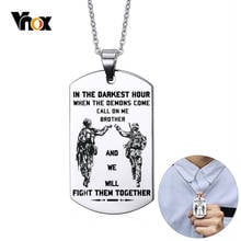 Vnox Personalized Stainless Steel Fraternal Dog Tag for Men Motorcycle Army Solier Brothers Tough Man BFF Necklaces Custom Gift 2024 - buy cheap