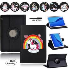 For Huawei MediaPad T5 10 10.1 Inch/T3 10 9.6 Inch 360 Rotating Tablet Case Cute Unicorn Series Protective Cover + Free Stylus 2024 - buy cheap