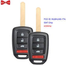 KEYECU 2pcs for Honda Civic CR-V 2017 2018 Remote Key Fob FCC ID: MLBHLIK6-1TA ID47 Chip 433MHz P/N: 35118-TLA-A00 2024 - buy cheap