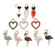20pcs/lot 5*15mm Cute Mini Enamel Arrow Radish Flamingo Heart Charms Pendant For Bracelet DIY Jewelry Making Findings New XL1093 2024 - buy cheap