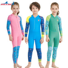Roupa de mergulho infantil, peça única, traje de banho para crianças, roupa térmica, manga longa, para mergulho 2024 - compre barato