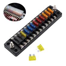 2021 Universal Car Plastic Fuse Box 12 Ways Flame Retardant Fuse Holder With Double Fuses For Auto Car Boat Marine Trike 2024 - buy cheap