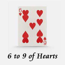 Truques de mágica para mágica, 3 a 5 de corações/6 a 9 de coração, fechadura, cartas de jogo de pôquer, configuração, adereços de mágica 2024 - compre barato