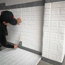 77*70 см ПЭ Пена 3D DIY Пена наклейки на стену самоклеющиеся панели домашний декор рельефный кирпич 2024 - купить недорого