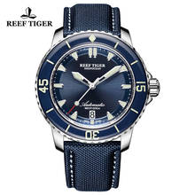 Reef Tiger/RT Top Brand Super Luminous Dive Mechanical Mens Watches  Nylon Strap Blue Dial Analog Automatic Watches reloj hombre 2024 - buy cheap