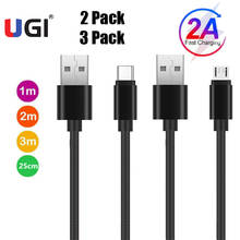 UGI-Cable de carga rápida tipo C para móvil, cargador Micro USB tipo C para Android, Samsung, Huawei, Xiaomi, HTC, RedMi, OnePlus, paquete de 2/3 2024 - compra barato