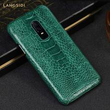 Natural Ostrich Foot Skin Leather phone case For Oneplus 6 7 7T 8 pro 10R Ace 9RT 10 Pro Luxury cover For One plus Nord 7T Armor 2024 - buy cheap