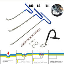 Panitless dent repair tools blue color push  Rods Hooks with Iron chain hoop hook Car Crowbar auto body Dent repair tools 2024 - buy cheap