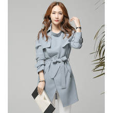 Casaco feminino corta-vento, primavera outono moda coreia trench coat com cinto trench coat para mulheres wxf111 2024 - compre barato
