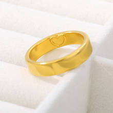 Anillos de boda góticos básicos para mujer, joyas de Color dorado y plateado, anillos de boda redondos de acero inoxidable para mujer, regalo de joyería 2020 2024 - compra barato