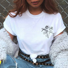 Camiseta con estampado de bolsillo de Ángel de Cherub, camiseta estética Tumblr Hipster Grunge, camiseta Vintage de arte gráfico para mujer, camiseta 2024 - compra barato