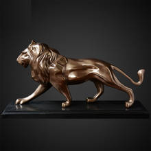 CREATIVE RETRO HERO LION BRONZE ART SCULPTURE MASCOT FIGURINE HOME DECORATION ACCESSORIES RESIN CRAFTS ANIMAL STATUE R5210 2024 - buy cheap