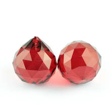 2 pçs/lote 20mm Vermelho Escuro Cristal de Vidro Facetada Bola de Metal Gancho de Suspensão Bola Prisma X-x-mas Bola Facetada 2024 - compre barato
