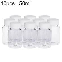 Joylife-Botellas de productos químicos transparentes, contenedor de almacenamiento para píldoras y medicamentos, caja dispensadora, 50ml, 10 unidades 2024 - compra barato