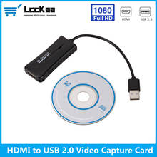 Placa de captura de vídeo hdmi usb2.0 leve portátil hdmi gravador de vídeo ao vivo jogo placa de captura para computador portátil ps4 streaming ao vivo 2024 - compre barato