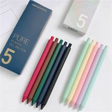 5 шт., однотонные шариковые ручки с гелевыми чернилами, 0,5 мм 2024 - купить недорого
