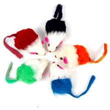 1 шт./компл. интерактивные на кроличьем меху разноцветные накладные Мышь любимая игрушка мини интересные игрушки для малых и средних кошки 2024 - купить недорого