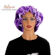 Women Reversible Double Layer Hair Extension Bundle Wig Sleep Satin Silk Bonnet With Logo 2024 - buy cheap