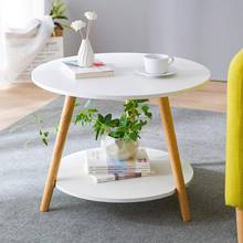 Чайный столик из цельного дерева, столик для дивана, столик в скандинавском стиле, небольшой круглый столик, небольшой чайный столик, современный простой уголок, несколько прикроватных столов 2024 - купить недорого