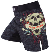 MMA grey skull death fighting fitness Tiger muay thai boxing shorts cheap sanda kickboxing shorts boxing clothing short mma 2024 - buy cheap