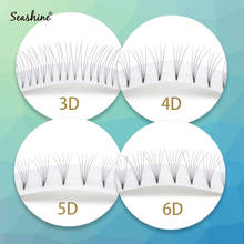 Seashine-pestañas individuales prefabricadas, pestañas voluminosas con rizos C/D, maquillaje de ojos hecho a mano 2024 - compra barato