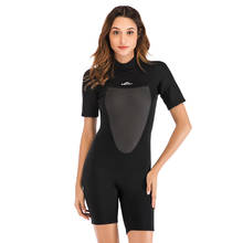 Womens 2mm Shorty Wetsuit Premium Neoprene Back Zip Short Sleeve Scuba Diving Wetsuit Snorkeling Surfing Spring Winter Swimsuit 2024 - buy cheap