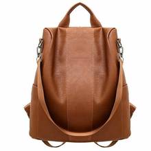 Mochila de moda para mujer, bolso de cuero, mochila de viaje para mujer, bolso escolar de hombro para niña 2024 - compra barato