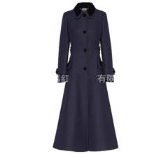 Elegante vimtage saia estilo casaco de lã feminino inverno lapela único breaste magro longo casaco 2024 - compre barato