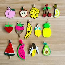 Pendientes acrílicos para mujer, a la moda, para fiesta, Charm Punk, regalos coloridos de dibujos animados, helado, fruta, Limón 2024 - compra barato