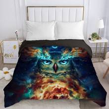 1pc coruja animal capa de edredão duplo/rainha/rei/220x240 para 90/135/150 cama 3d consolador/colcha/cobertura com zíper cama 2024 - compre barato