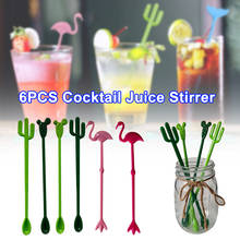 6pcs Cocktail Ice Drink Swizzle Sticks Reusable Novelty Swizzle Sticks for Tropical Beach Party Home Accessories 2024 - buy cheap