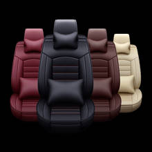 Новейший 5-местный полносезонный чехол для автомобильного сиденья износостойкий кожаный универсальный чехол для автомобильных сидений с подушкой 2024 - купить недорого