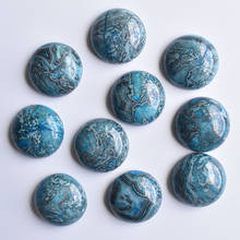 Atacado 30 tamanhos pedra natural de boa qualidade cabochão ônix azul contas 18mm para fazer joias frete grátis 2024 - compre barato