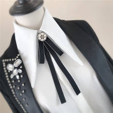 HISUMA Men Women Neck Collar Shirt Bow Tie Novelty Rhinestone Pearl Bead Alloy Pins Wedding Necktie Uniform Party Ribbon Bowtie 2024 - buy cheap