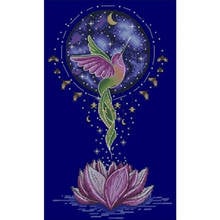 Hummingbird lotus patterns Counted Cross Stitch 11CT 14CT DIY wholesale Chinese Cross Stitch Kits Embroidery Needlework Sets 2024 - buy cheap