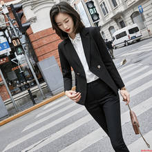 2020 Autumn Winter Formal Elegant Pink Black Women's Suit Pants Blazer Jacket Trousers Suit Office Ladies Work Wear 2 Piece Set 2024 - buy cheap