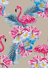 5x7FT Tropical Palm Trees Branch Pink Flamingo Birds Pattern Custom Photo Studio Background Backdrop Vinyl 150cm x 220cm 2024 - buy cheap