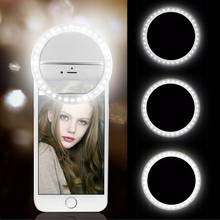 Универсальная лампа для селфи мобильный телефон портативное кольцо для вспышки 36 светодиодов светящееся кольцо с зажимом для iPhone 11 8 7 6 Plus Samsung 2024 - купить недорого