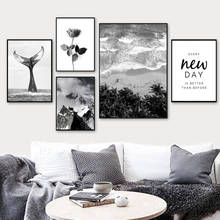 Black White Beach Wall Art Canvas Posters Prints Nordic Rose Cactus Paintings Pictures for Living Room Modern Home Decor 2024 - buy cheap