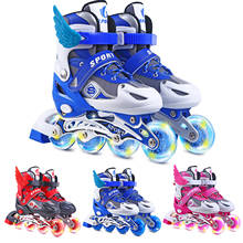 Beginner Inline Skates Adjustable Roller Skates Gift For Kids Adults Roller Skates Roller Sneakers Training Scrub Row 4 Wheel 2024 - buy cheap