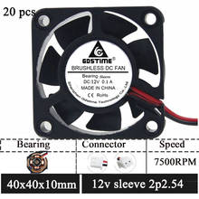 20pcs Gdstime 3D Printer Cooling Fan 12V 40mm 4cm 4010 Printer Cooling DC Brushless Fan Mini Fans 40x40x10mm 2024 - buy cheap