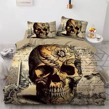 3D Skull Bedding Sets Duvet Quilt Cover Set Comforter Bed Linen Pillowcase King Queen Full Double Size Camel Home Texitle 2024 - buy cheap