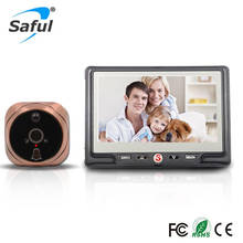 Saful-câmera digital inteligente doméstica sem fio, câmera com vídeo-olhos para porta, com detecção de movimento, gravação de vídeo, monitor olho mágico, campainha 2024 - compre barato